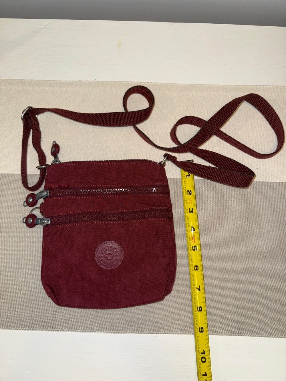 Kipling Keiko Women's/Men's Crossbody Bag - Burgundy Lightweight Travel Pouch